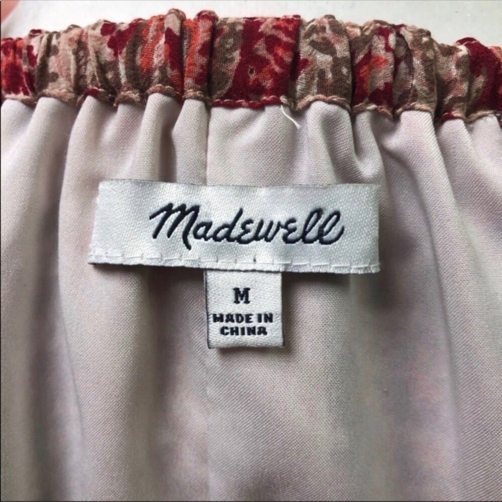 Madewell Festival Watercolor Silk Paisley Dress Size Medium Tie Shoulder G6410 - Picture 7 of 8